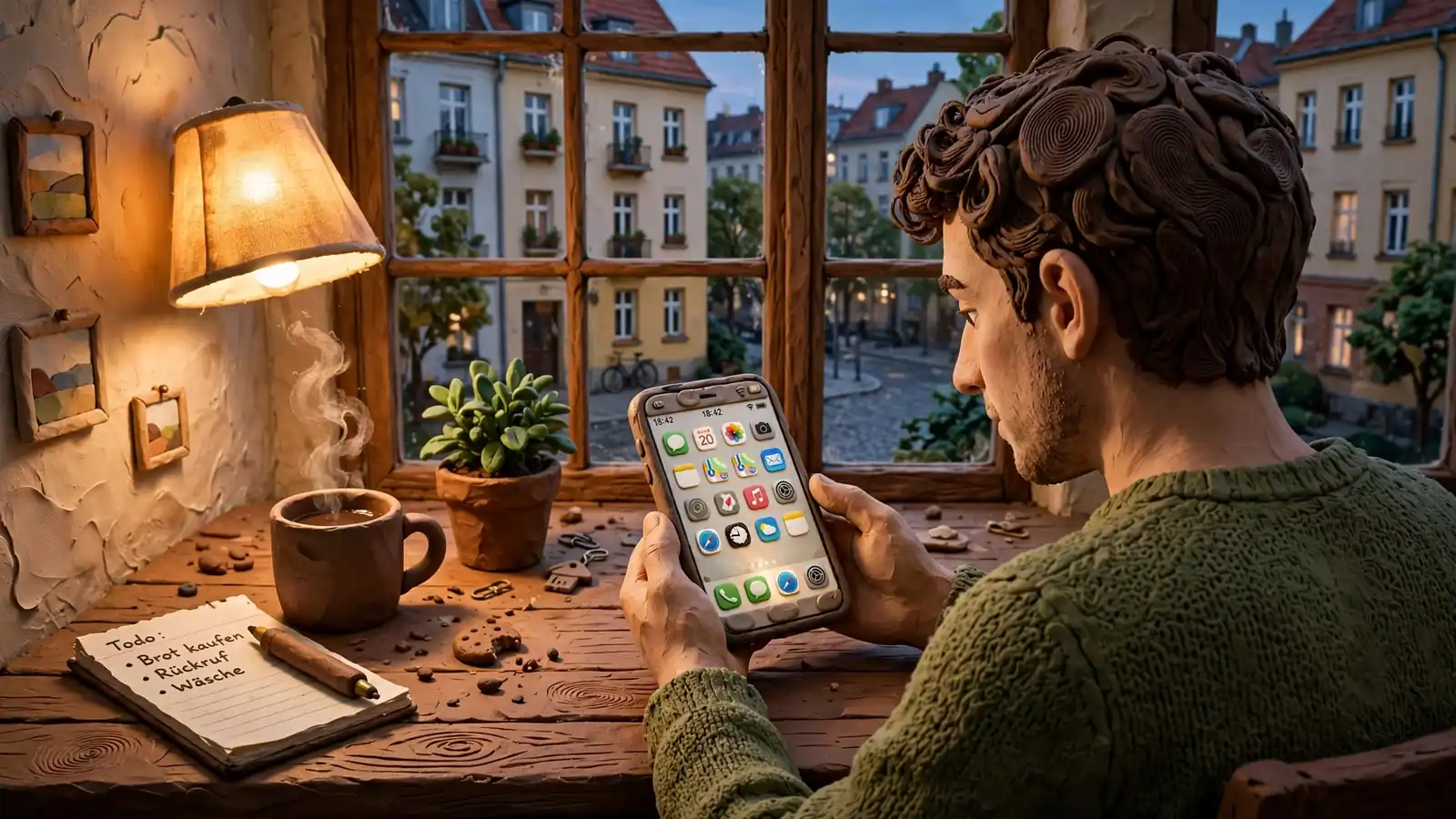 Person registriert sich am Smartphone für einen Casino-Bonus in einer Berliner Wohnung